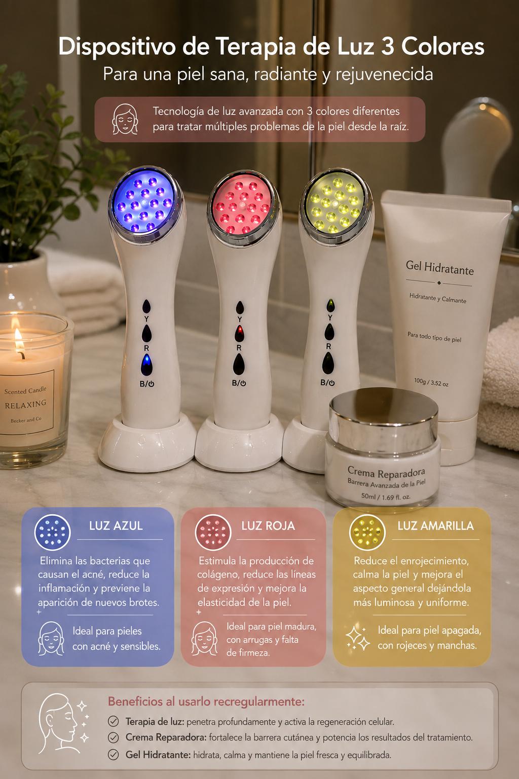 Dispositivo Facial RF con Luz LED